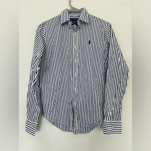 Ralph Lauren Sport stripped navy/white Boys button down Sz 8